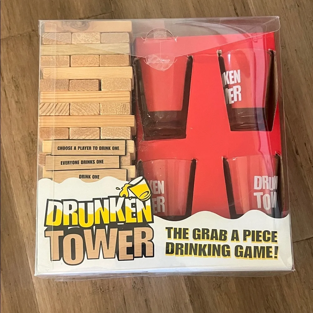 New Drunken Tower Drinking Game Set From Spencer’s - Picture 3 of 3